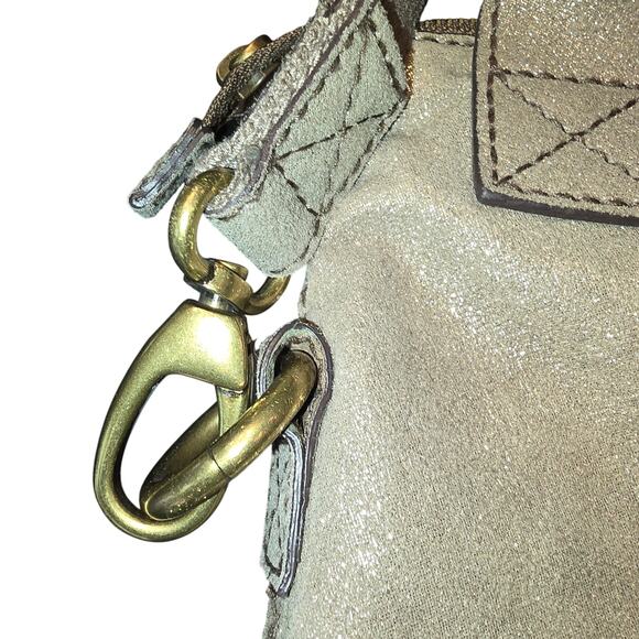 Fossil Purse “Long Live Vintage 1954” Cargo Pocket Cross Body Tote Glittery Look - Picture 5 of 9